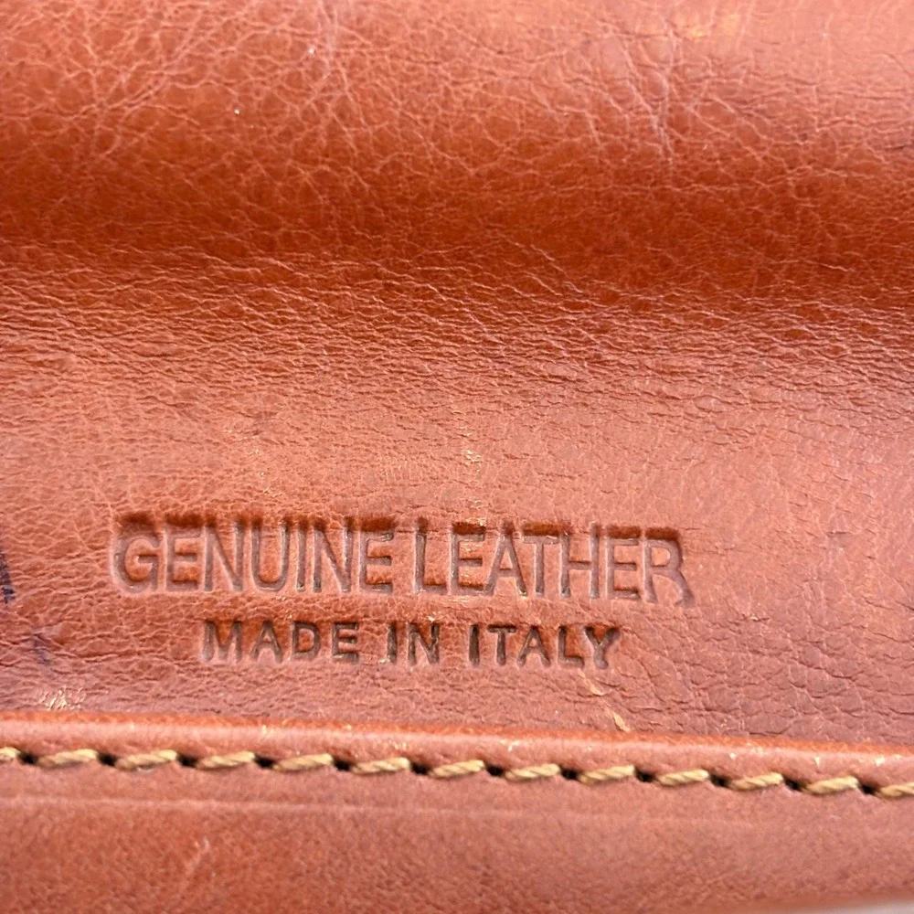 Unbranded Leather Briefcase Messenger Bag Large Cognac Made Italy Quiet Luxury